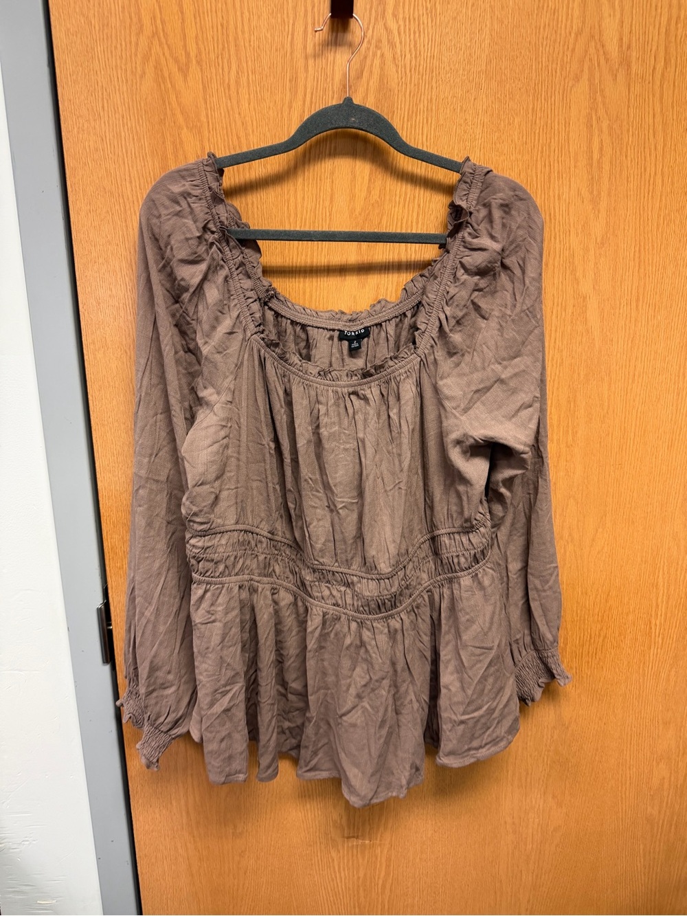 torrid Brown Peasant Tunic Top